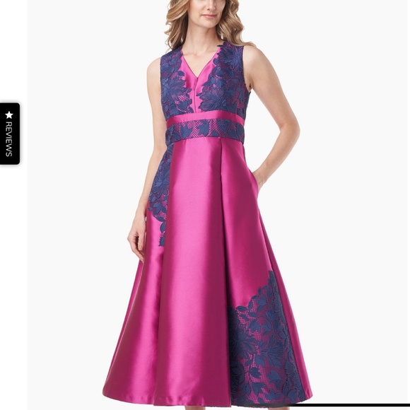 KAY UNGER TESSA LACE T-LENGTH DRESS - Picture 3 of 9